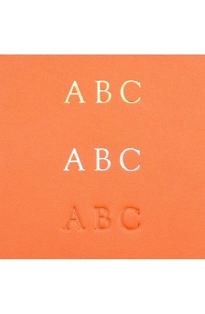 Royce New York Personalized Rfid Leather Card Case In Orange - Silver Foil