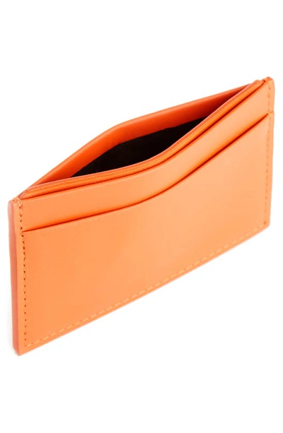 Royce New York Personalized Rfid Leather Card Case In Orange - Deboss