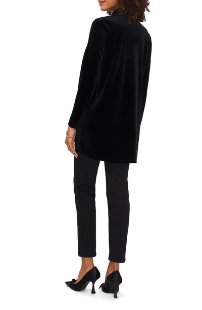 Shop Vince Camuto Shawl Collar Stretch Velvet Cardigan In Rich Black