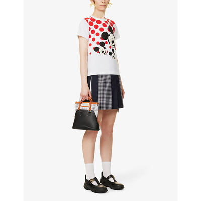 Shop Comme Des Garcons Girl Minnie Mouse-print Round-neck Cotton-jersey T-shirt In White