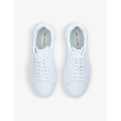 Shop Axel Arigato Men's White Atlas Logo-embossed Leather Low-top Trainers