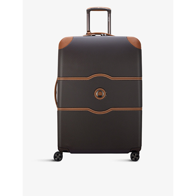 Shop Delsey Chatelet Air Shell Suitcase 77cm In Dark Brown
