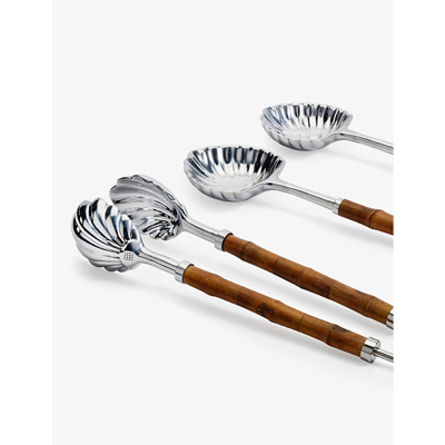 Shop Soho Home Masen Stainless-steel And Bamboo Serving Set Of Two