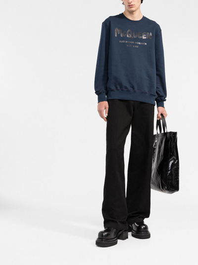 Shop Alexander Mcqueen Sweaters Blue