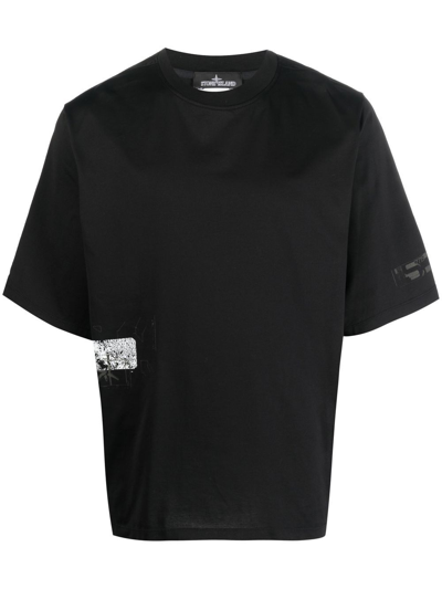 Shop Stone Island Shadow Project T-shirts And Polos Black