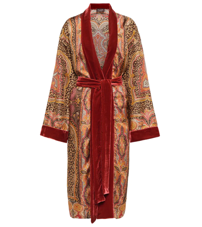 Shop Etro Silk Bathrobe