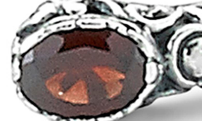Samuel B. Sterling Silver Oval Garnet Bangle Bracelet In Red