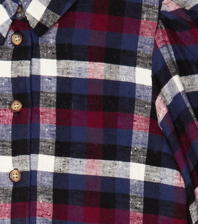 Morley Ray Checked Cotton Shirt In Bleu