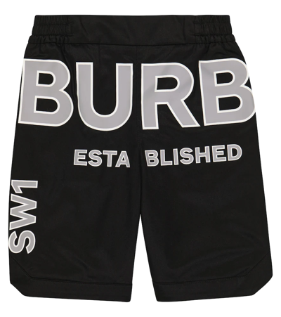 Shop Burberry Horseferry Checked Cotton Shorts In Black