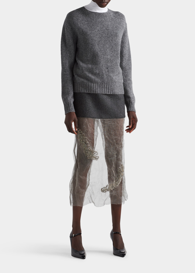 Shop Prada Turtleneck Cashmere/wool Sweater In F0031 Grigio