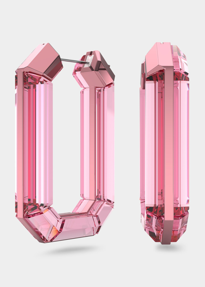 Shop Swarovski Lucent Hoop Earrings In Pink