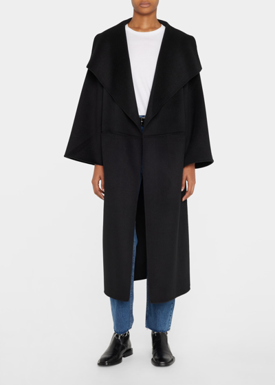Shop Totême Signature Wool-cashmere Coat In Black 200