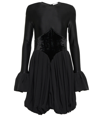 Shop Paco Rabanne Pleated Flared Minidress In Black