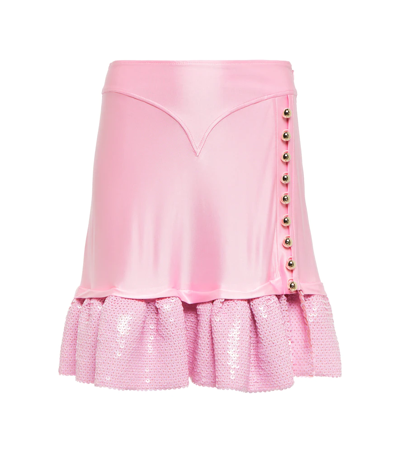 Shop Paco Rabanne Sequined Embellished Miniskirt In Pink