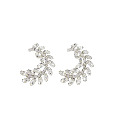 Shop Jennifer Behr Meriah Crystal-embellished Earrings In Silver