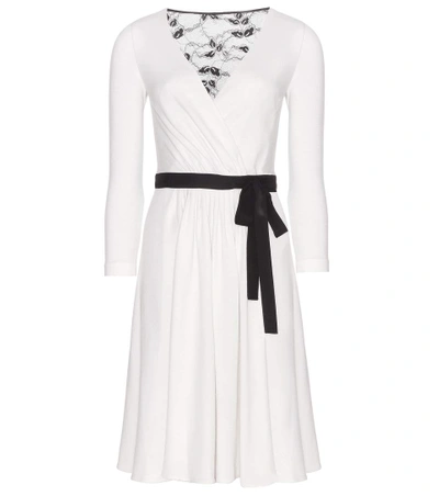 Diane Von Furstenberg Wool Wrap Dress In Ivory/black