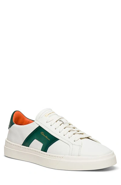 Shop Santoni Dbs1 Sneaker In White-green-i29