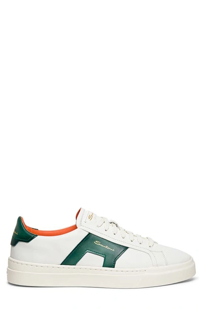 Shop Santoni Dbs1 Sneaker In White-green-i29