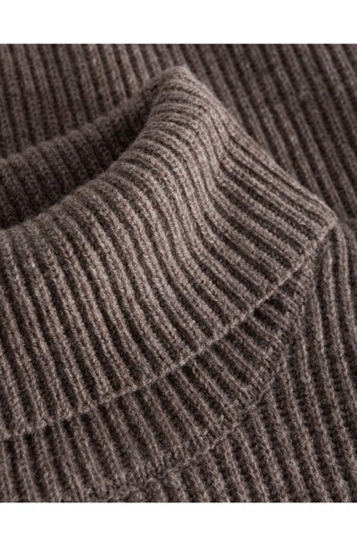 Shop Les Deux Eddie Rib Merino Wool Turtleneck Sweater In Mountain Grey Melange