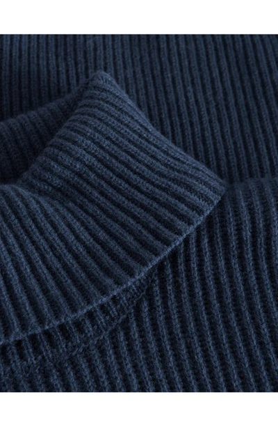 Shop Les Deux Eddie Rib Merino Wool Turtleneck Sweater In India Ink