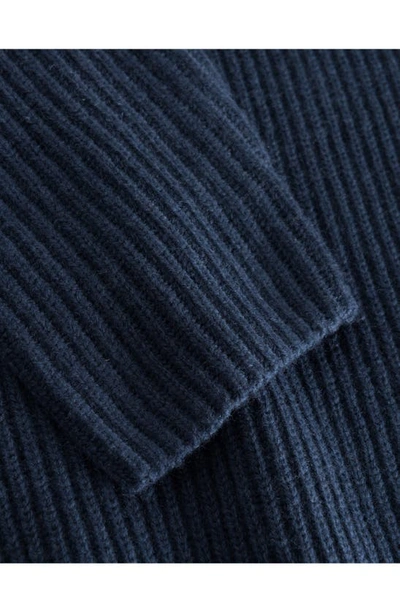 Shop Les Deux Eddie Rib Merino Wool Turtleneck Sweater In India Ink