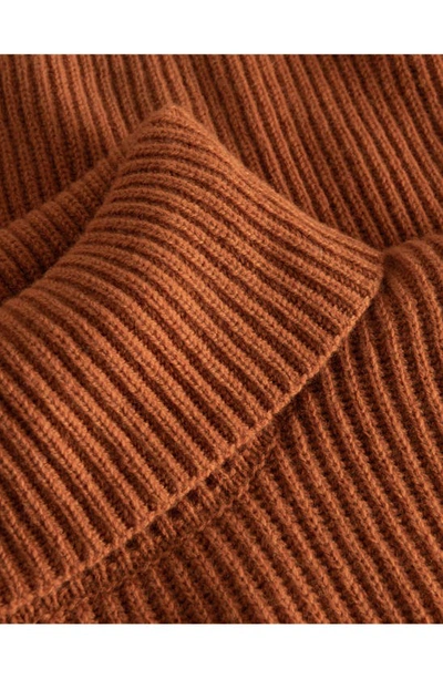 Shop Les Deux Eddie Rib Merino Wool Turtleneck Sweater In Rubber