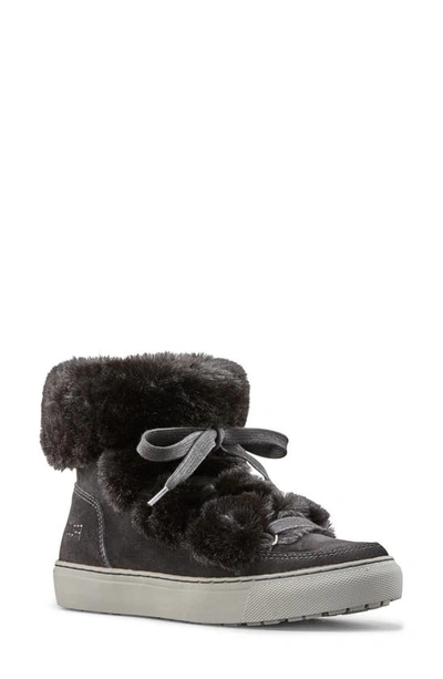 Shop Cougar Dasha Faux Fur Trim Waterproof Bootie In Black