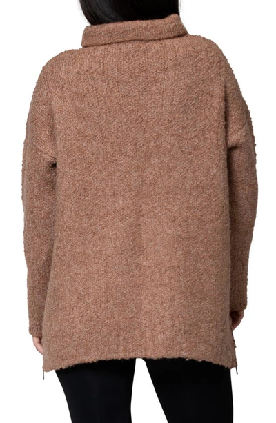 Nom Maternity Lia Check Maternity/nursing Sweater In Mocha