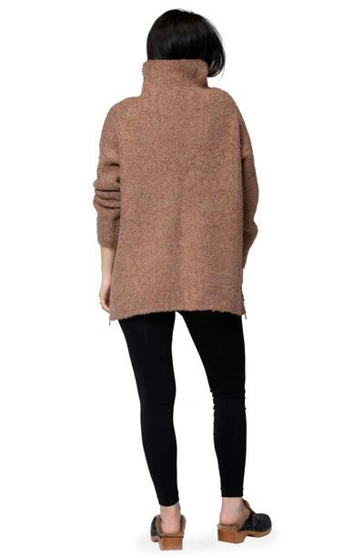 Nom Maternity Lia Check Maternity/nursing Sweater In Mocha