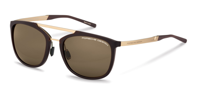 Shop Porsche Design Brown Aviator Mens Sunglasses P8671 C 55