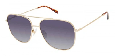 Shop Rebecca Minkoff Grey Shaded Aviator Ladies Sunglasses Lilly G/s 0j5g/9o 56 In Gold Tone,grey