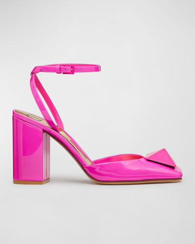 Shop Valentino One Stud 90 Mm Patent Leather Pumps In Pink