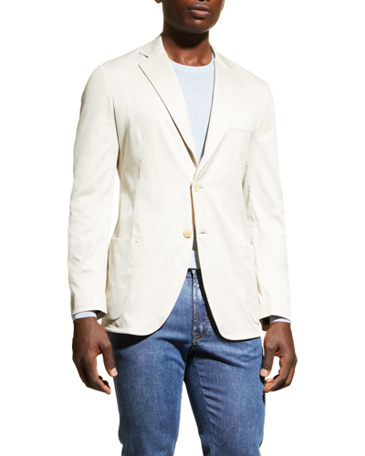 Shop Brioni Men's Sea Island Sport Jacket In Off White