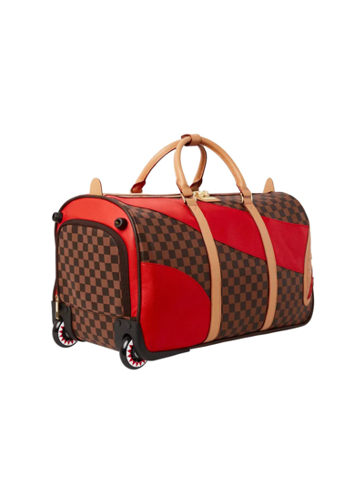 Shop Sprayground Trolley Raceway Luggage Duffle In Red