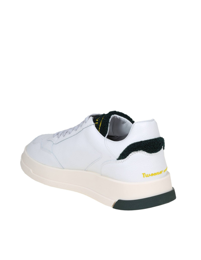 Shop Ghoud Sneakers In White And Green Leather In White/green