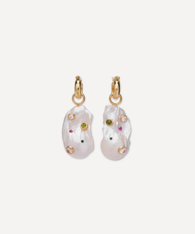 LIZZIE FORTUNATO LIZZIE FORTUNATO GOLD-PLATED RAINBOW PEARL DROP EARRINGS 