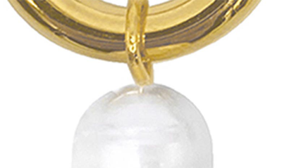 Shop Adornia 14k Yellow Gold Plated Water Resistant Natural Pearl Drop Earrings In White