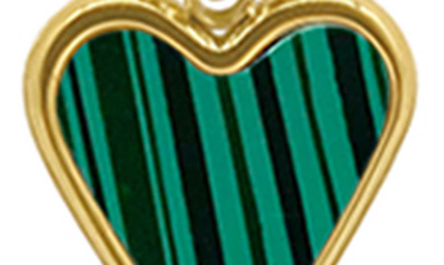 Shop Adornia Water Resistant Enamel Heart Necklace In Green
