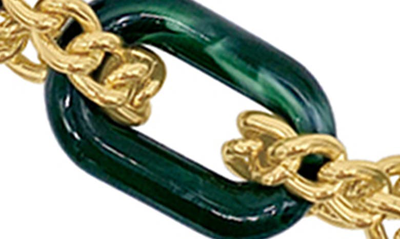 Shop Adornia 14k Yellow Gold Plated Chain & Tortoiseshell Necklace In Green