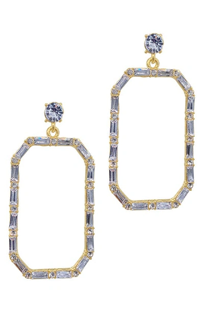 Shop Adornia 14k Yellow Gold Plated Crystal Baguette Drop Earrings