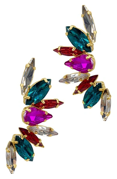 Shop Adornia 14k Yellow Gold Plated Multicolor Crystal Stud Earrings