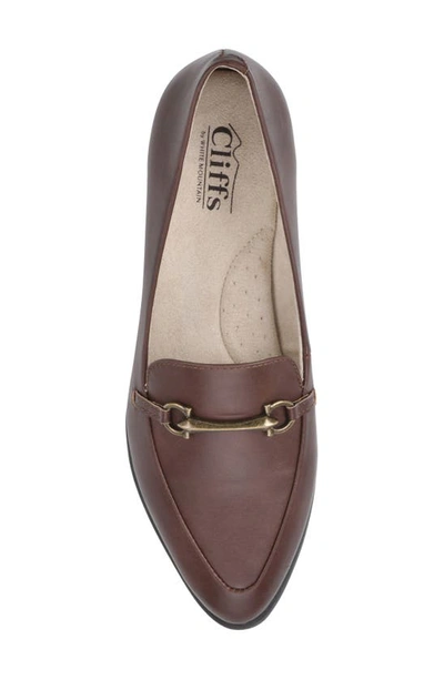 Shop Cliffs By White Mountain Maria Pointed Toe Loafer In Brown/ Smooth