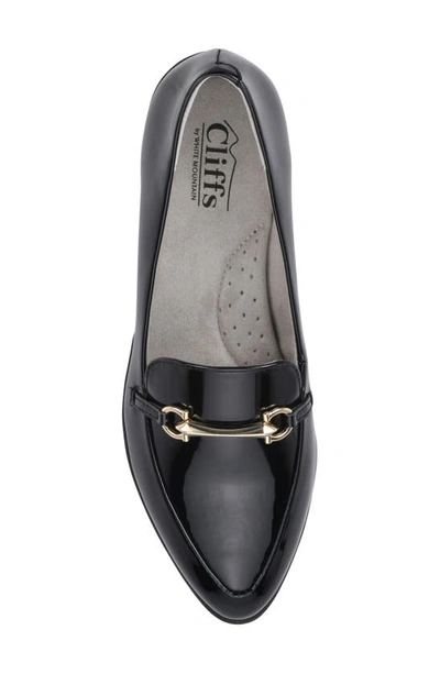 Cliffs By White Mountain Maria Pointed Toe Loafer In Black/ Patent