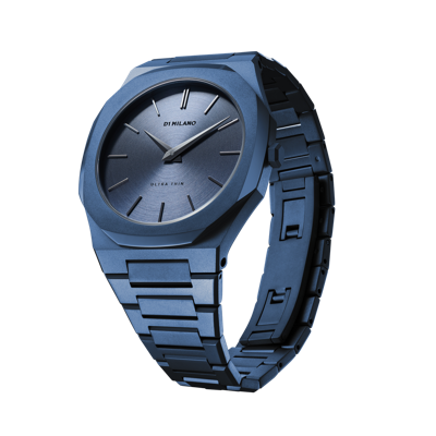 Shop D1 Milano Watch Ultra Thin Bracelet 40 Mm In Blue