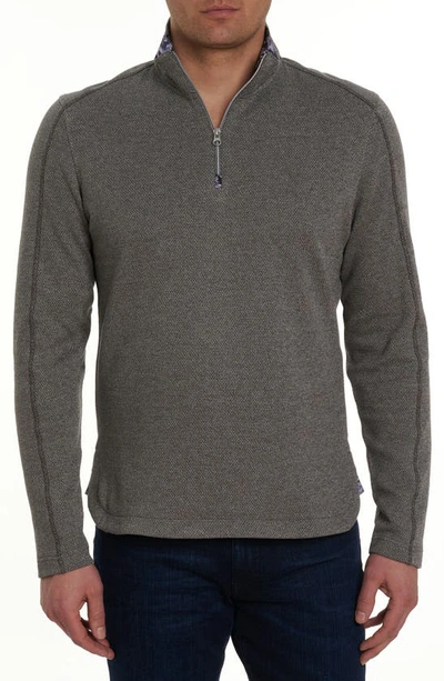 Shop Robert Graham Delage Tweed Jacquard Quarter Zip Pullover In Grey