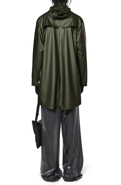 Shop Rains Waterproof Longline Jacket In 65 Evergreen