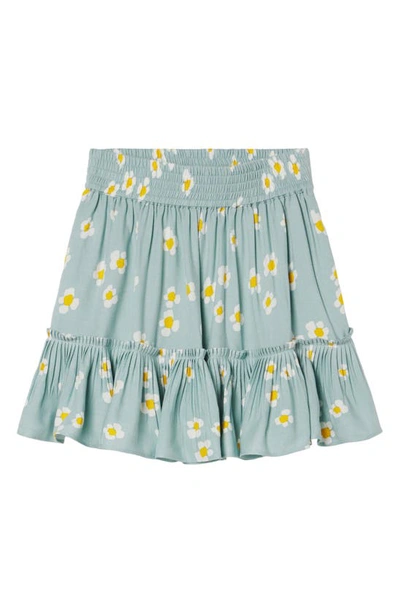 Shop Stella Mccartney Kids' Daisy Print Ruffle Trim Skirt In Blue