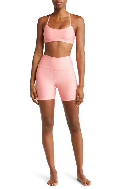 Shop Alo Yoga Airlift Intrigue Bra In Strawberry Lemonade