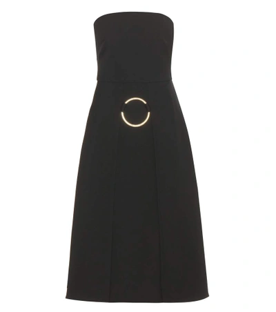 Stella Mccartney Embellished Wool Crepe Dress In Black