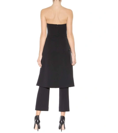 Shop Stella Mccartney Embellished Wool Crepe Dress In Black